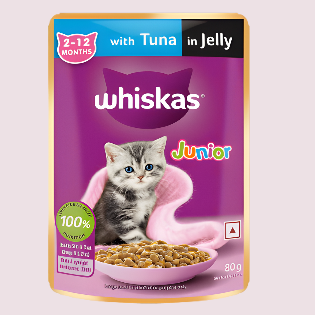 Whiskas Wet Food for Kittens (2-12 Months), Tuna in Jelly Flavour (Pack Of 1)