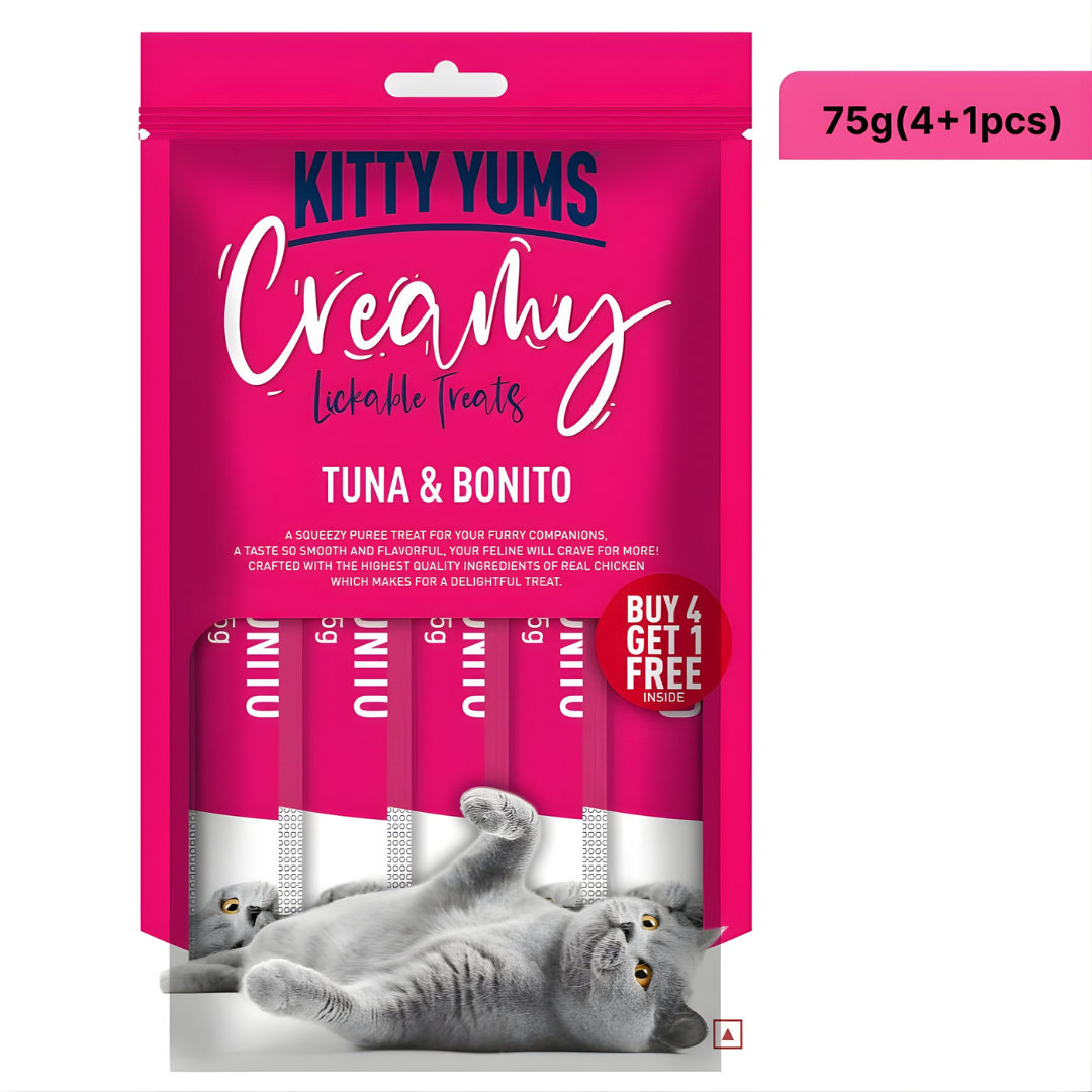 Kitty Yums Creamy Lickable Treats Tuna & Bonito (Pack of 5)