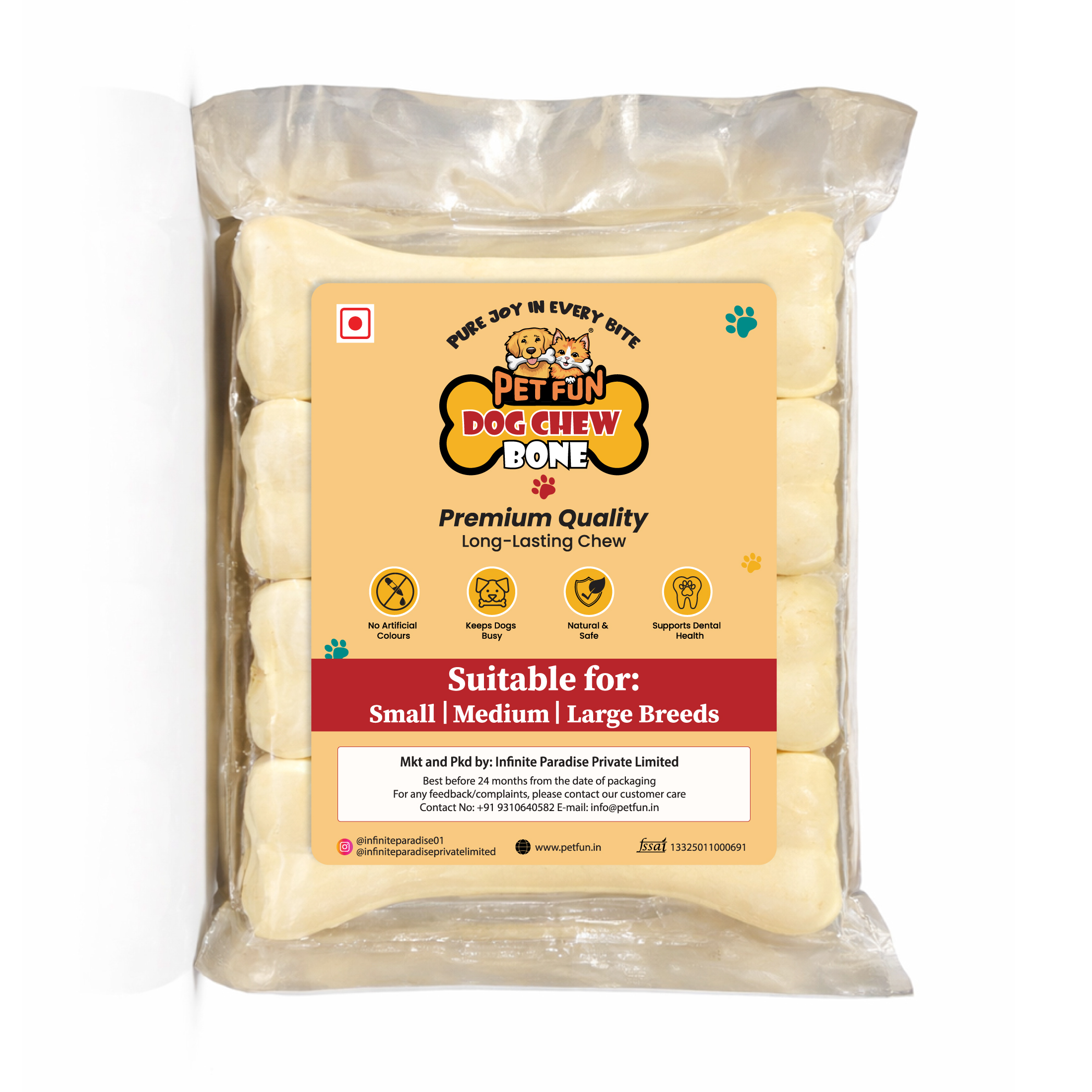 Calcium Chew Bone 6 Inch (Pack of 4)