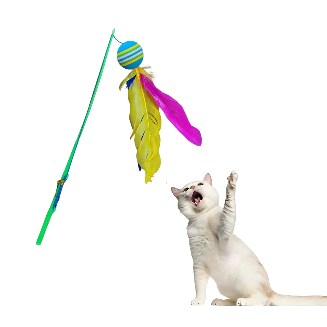 Plastic Cat Stick Fishing Ball