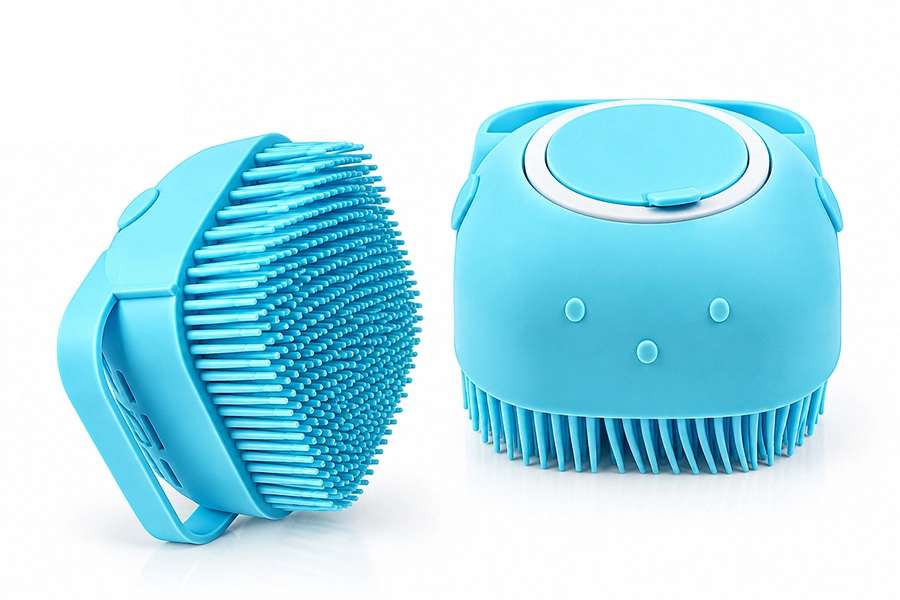 Pet Shampoo Brush with Soft Silicone Bristles