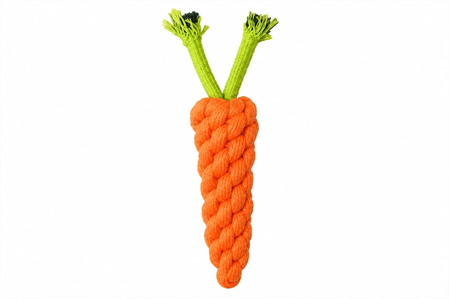 Durable Carrot Shaped Rope Toy for Dogs & Puppies
